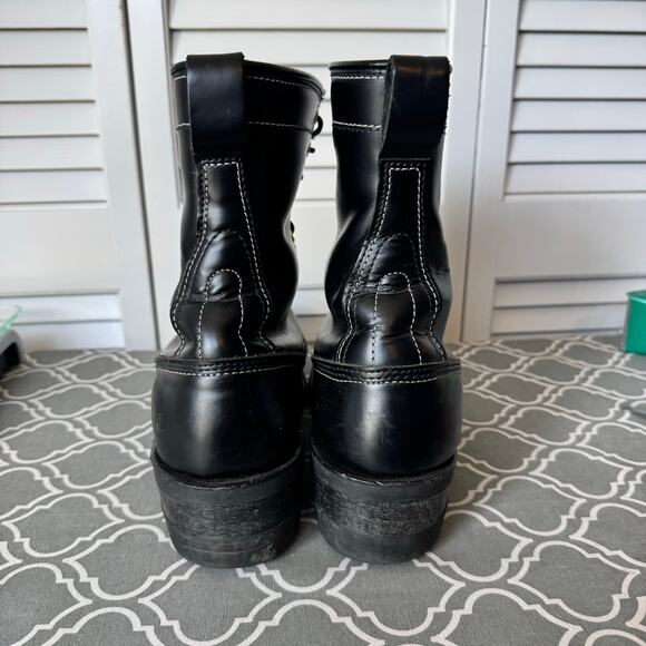 Dayton Boots Sidekick Black Leather Mens 9 Canadian Work Biker Goth Emo Punk - Picture 7 of 14